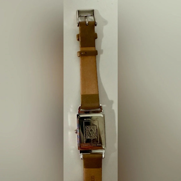 Anne Klein Ladies Rectangular 21mm x 24mm Leather Dress Watch needs new battery - Picture 10 of 11